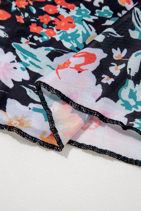 HIDDEN GEMS | Floral Mesh Long Sleeve Top