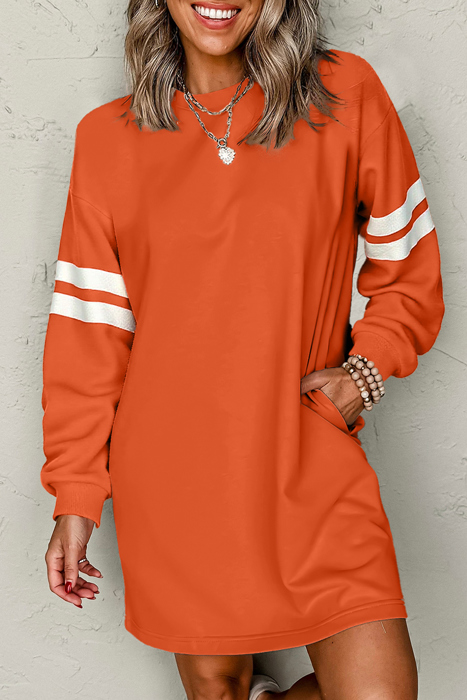 HIDDEN GEMS | Varsity Stripe Sweatshirt Dress