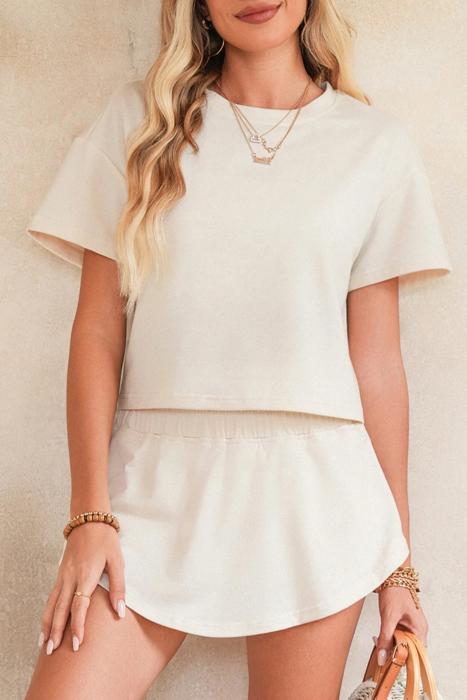 HIDDEN GEMS | Cropped Tee and Ruffle Skort Set