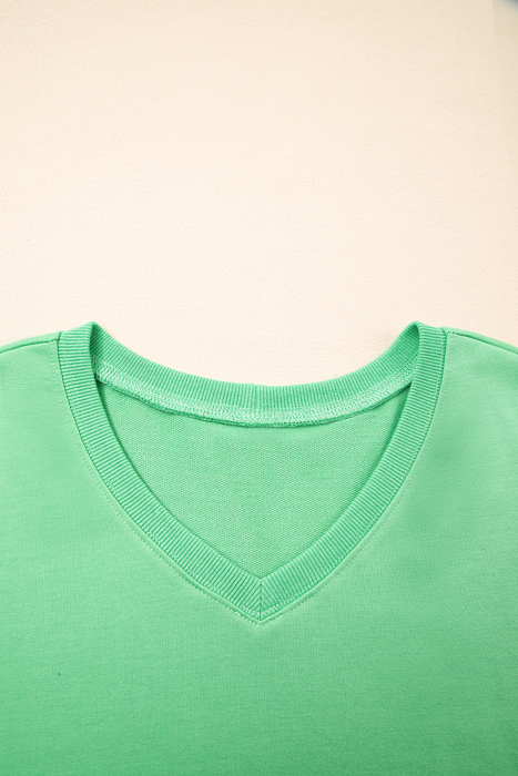 HIDDEN GEMS | Patchwork V-Neck Tee and Shorts Set