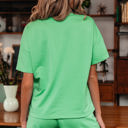  HIDDEN GEMS | Patchwork V-Neck Tee and Shorts Set