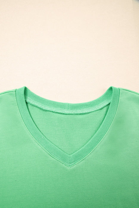 HIDDEN GEMS | Patchwork V-Neck Tee and Shorts Set