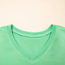  HIDDEN GEMS | Patchwork V-Neck Tee and Shorts Set