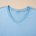  HIDDEN GEMS | Patchwork V-Neck Tee and Shorts Set
