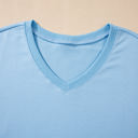  HIDDEN GEMS | Patchwork V-Neck Tee and Shorts Set