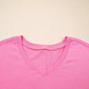  HIDDEN GEMS | Patchwork V-Neck Tee and Shorts Set