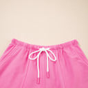  HIDDEN GEMS | Patchwork V-Neck Tee and Shorts Set