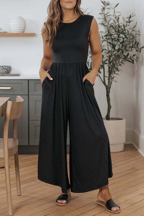 HIDDEN GEMS Essential Sleeveless Jumpsuit w/Pockets