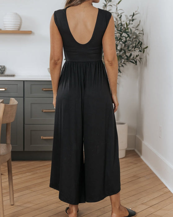 HIDDEN GEMS Essential Sleeveless Jumpsuit w/Pockets