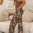  HIDDEN GEMS | Blissful Boho Floral Belted Jumpsuit