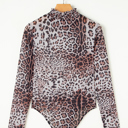  HIDDEN GEMS Leopard Mesh Smock Neck Top