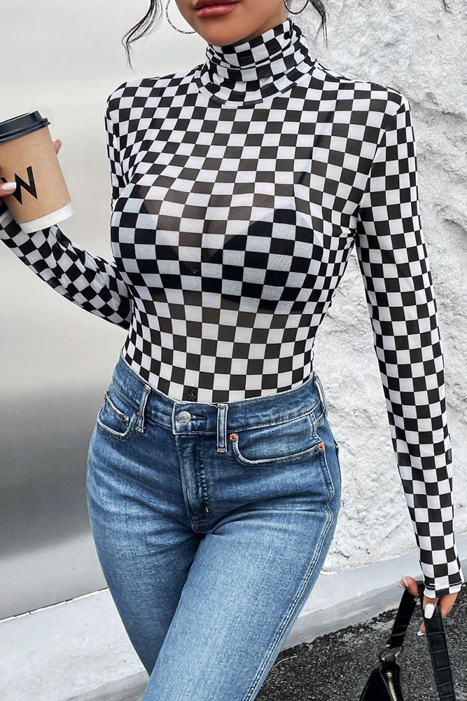 CHECK MATE MESH BODYSUIT