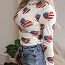  HIDDEN GEMS | Americana Mesh Long Sleeve Bodysuit