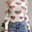  HIDDEN GEMS | Americana Mesh Long Sleeve Bodysuit
