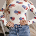  HIDDEN GEMS | Americana Mesh Long Sleeve Bodysuit