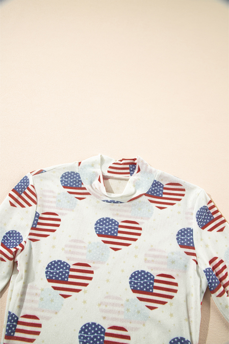 HIDDEN GEMS | Americana Mesh Long Sleeve Bodysuit