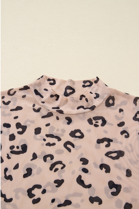 All Eyes on You Leopard Mesh Top