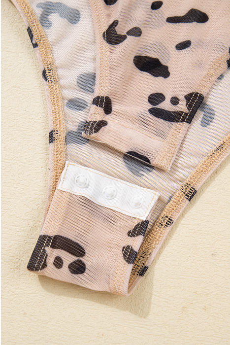 All Eyes on You Leopard Mesh Top