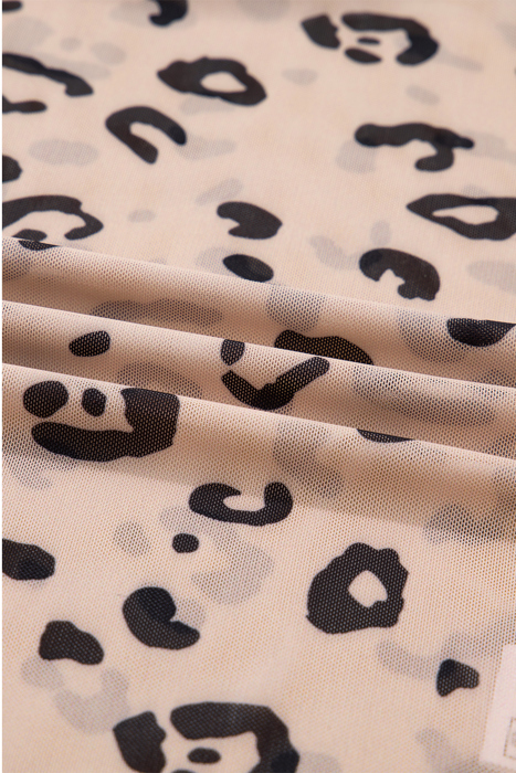 All Eyes on You Leopard Mesh Top