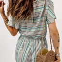  SALE! Stripe Short Sleeve Drawstring Romper