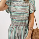  SALE! Stripe Short Sleeve Drawstring Romper