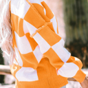  HIDDEN GEMS | Checker Bishop Sleeve Sweater