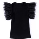  HIDDEN GEMS | Dotted Mesh Ruffle Sleeve Top