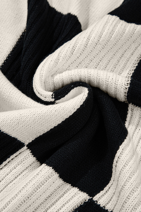 HIDDEN GEMS | Colorblock Checker Short Sleeve Sweater