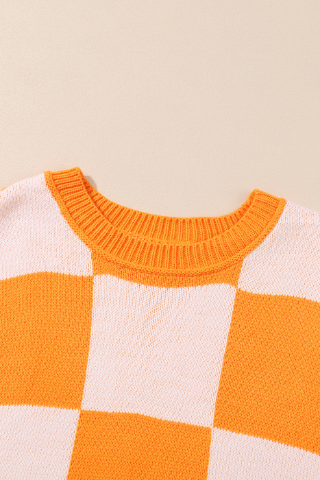 HIDDEN GEMS | Checker Bishop Sleeve Sweater