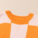  HIDDEN GEMS | Checker Bishop Sleeve Sweater