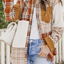  HIDDEN GEMS | Plaid Colorblock Patchwork Shirt Jacket