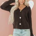  HIDDEN GEMS | Valentine Heart Metal Buttoned V-Neck Cardigan