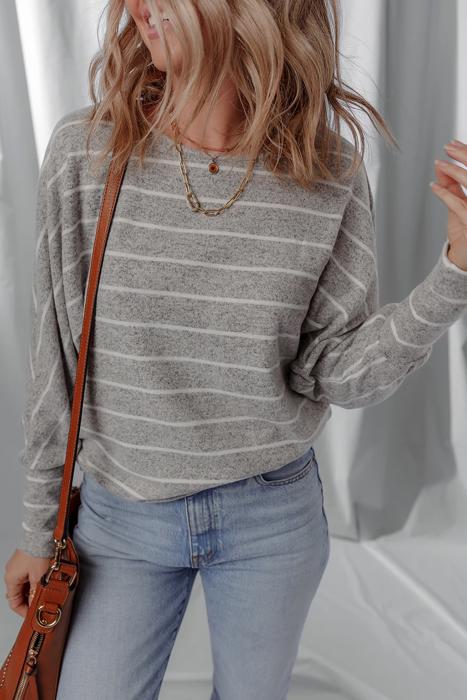 HIDDEN GEMS | Stripe Dolman Sleeve Drop Shoulder Top