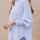  HIDDEN GEMS | Stripe Smocked Cuff Buttoned Shirt