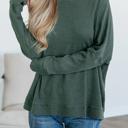  HIDDEN GEMS | Waffle Knit Patchwork Long Sleeve Top
