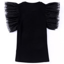  HIDDEN GEMS | Dotted Mesh Ruffle Sleeve Top