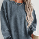   HIDDEN GEMS | Washed Ribbed Pullover Sweatshirt