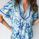  Charisse Floral Scalloped Trim Top