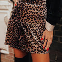  HIDDEN GEMS | Leopard Tiered Patchwork Mini Skirt