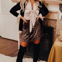  HIDDEN GEMS | Leopard Tiered Patchwork Mini Skirt