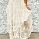  HIDDEN GEMS Sultry Lace Tiered Maxi Skirt