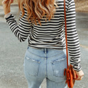  HIDDEN GEMS | Stripe Ribbed Long Sleeve Tee