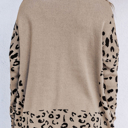  HIDDEN GEMS | Leopard Colorblock Mock Neck Sweater