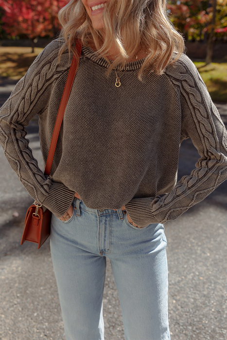 HIDDEN GEMS | Cable Knit Raglan Sleeve Sweater