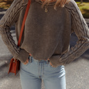  HIDDEN GEMS | Cable Knit Raglan Sleeve Sweater
