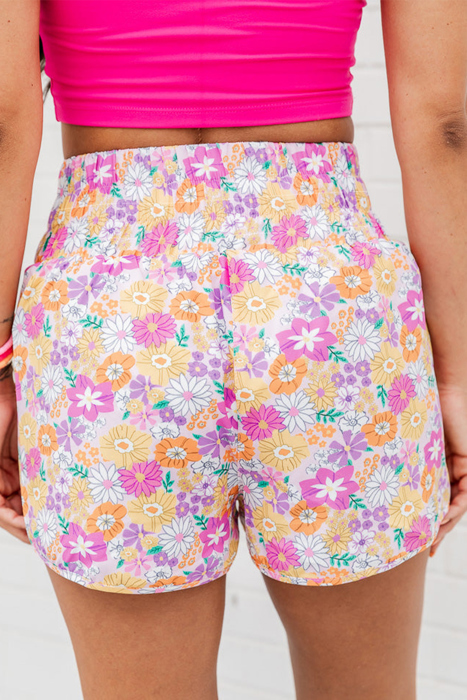 HIDDEN GEMS | Floral Shirred High Waist Shorts