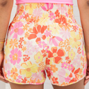  HIDDEN GEMS | Floral Shirred High Waist Shorts