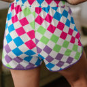  HIDDEN GEMS | Sporty Chic Checker Drawstring Shorts