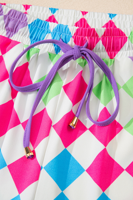 HIDDEN GEMS | Sporty Chic Checker Drawstring Shorts