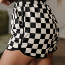  HIDDEN GEMS | Sporty Chic Checker Drawstring Shorts